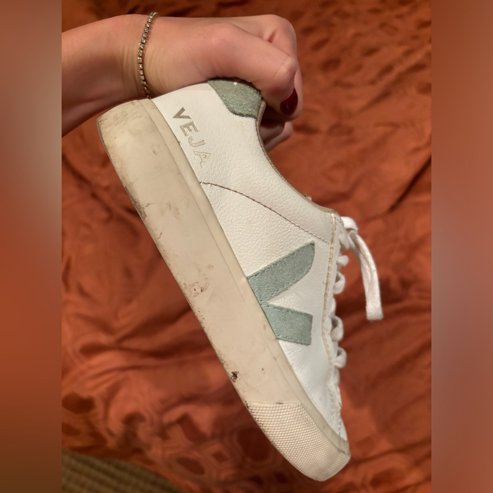 Veja Womens Campo Leather And Teal Suede